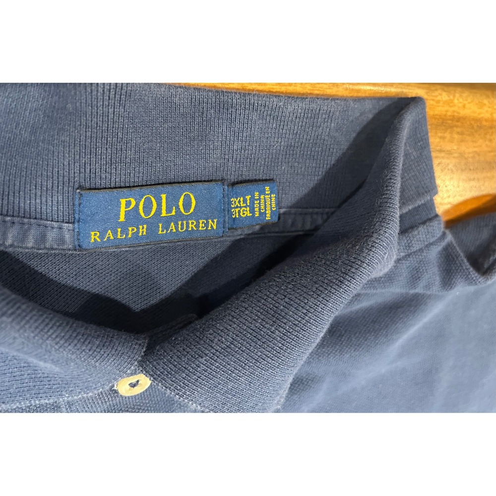 Polo Ralph Lauren Mens 3XLT Ombre Dip Dye Polo Shirt Blue White Red Big & Tall - Picture 3 of 8